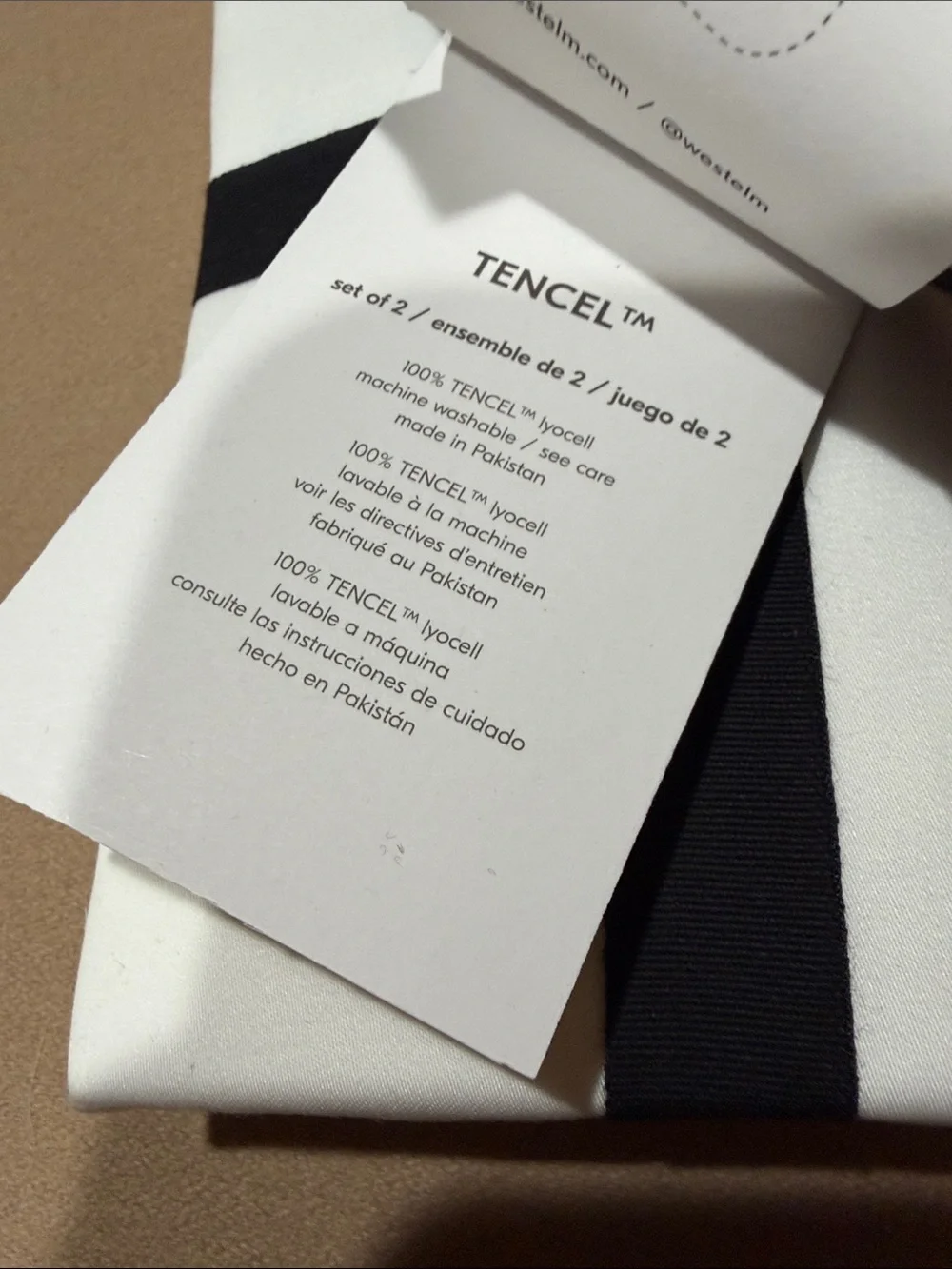 NWT West Elm Tencel White standard Pillowcases set of 2